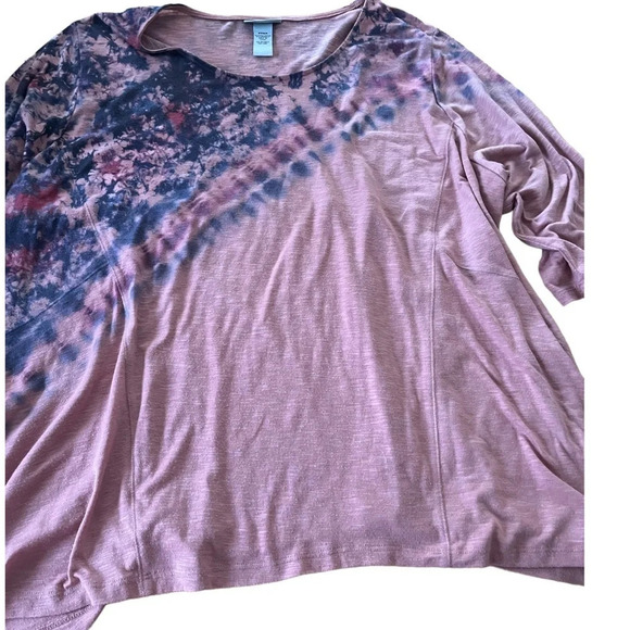 Catherine’s partial tie-dye/splatter print top, size 2XWP - Picture 1 of 5